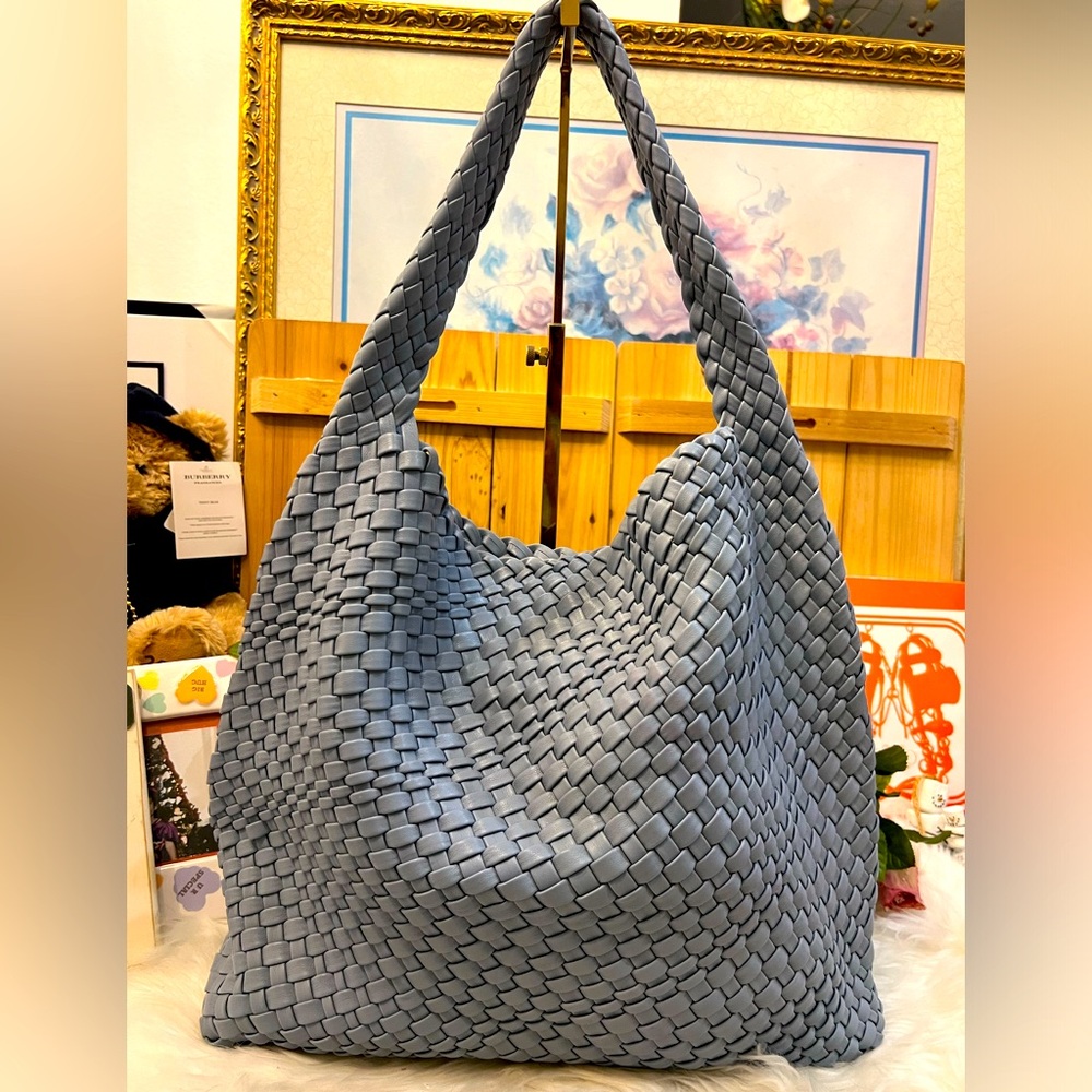 Woven Sky Blue Handbag